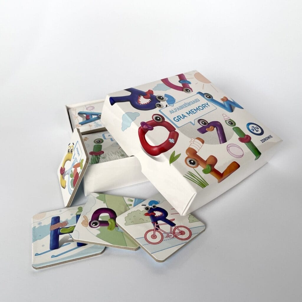 pudełko z kartami memory dla dzieci